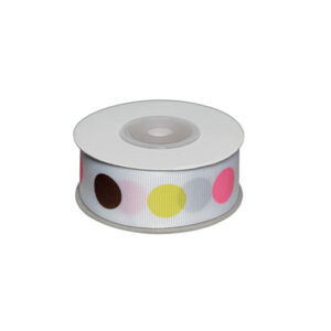 Dekobånd m/prikker pige 25 mm 10 Polyester