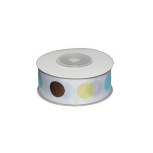 Dekobånd m/prikker dreng 25mm 10 polyester