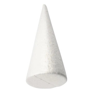 Styropor / Flaming Kegle, H: 25 cm, diam, 10 cm, hvid, 1 stk