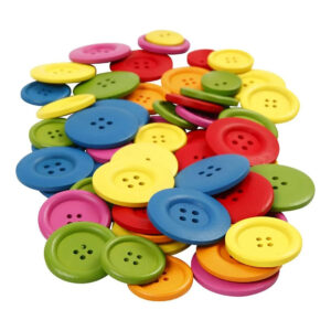 Træknapper, diam, 25-40 mm, 2-4 huller, ass farver, 144 stk