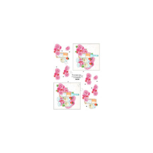 3D ark Dan-design vin og vinglas med rose 10 ark