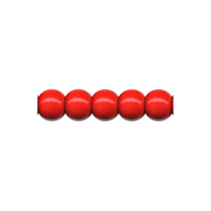 Træperler 10mm rød - 56stk