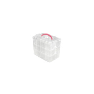 Plast æske/box m/3 bokse m/ 8 rum