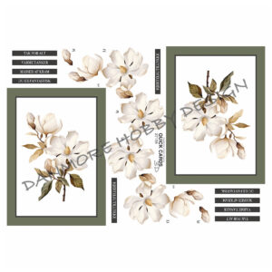 3D ark Quick Cards Magnolia blomster 1ark 27158