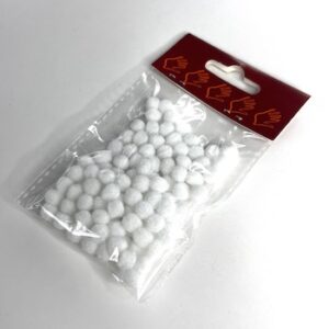 Pom Pom 6mm hvid 100stk