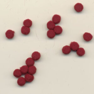 Pom pom 10mm vinrød 100stk