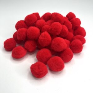 Pom pom 20mm, 55stk Rød