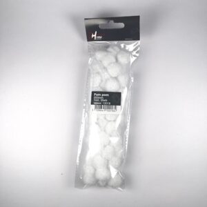 Pom pom Ø20mm, 55stk Hvid
