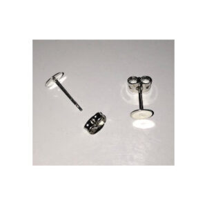 Ørestikker flad sølvf.6mm m/plade 8stk