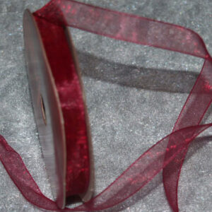 Organzabånd 6mm x 10meter bordeaux rød 3404-colnr.171