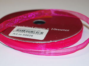 Organzabånd 6mm x 10meter pink 3404-colnr.21