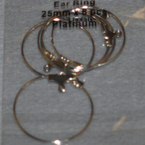 Ørering 25mm x 6pcs sølv fv