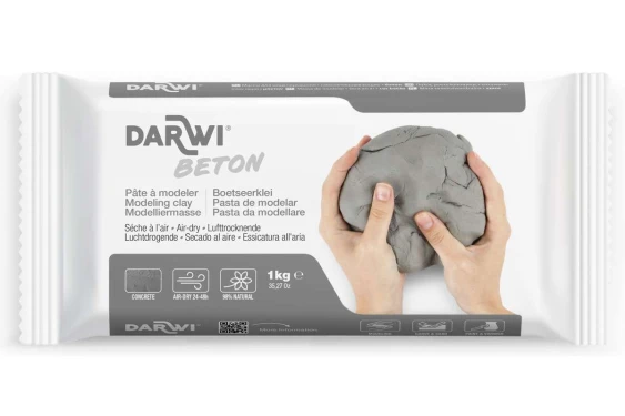 Darwi beton modellermasse 1000g grå