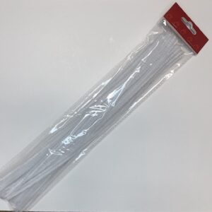 Chenille 6mm x 30cm hvid, 25stk