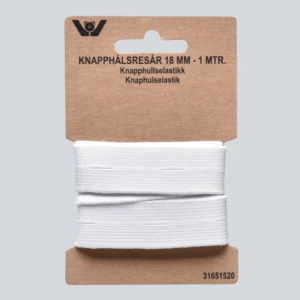 Knaphulselastik 18mm 1mtr sb hvid