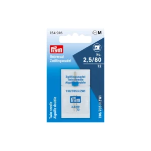 Prym Maskinnåle tvilling universal str 80/2,5mm (1 stk)
