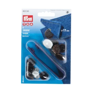 Jeansknapper 17 mm antik messing (8 sæt)