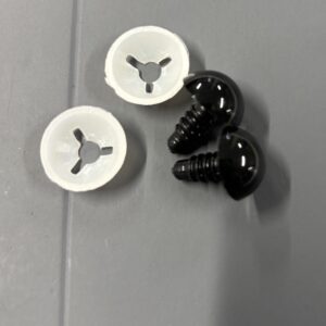 Øjne m/sikkerhedsskive 15mm sort, 1par