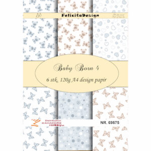 69875 A4 ark 120g design papir 6ark