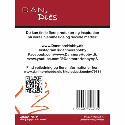 79311 Dies Dan Mini julepynt - Tromme - Billede 2
