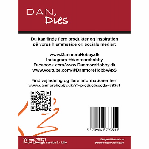 79351 Dies Dan Foldet julekugle version 2 - lille - Billede 2