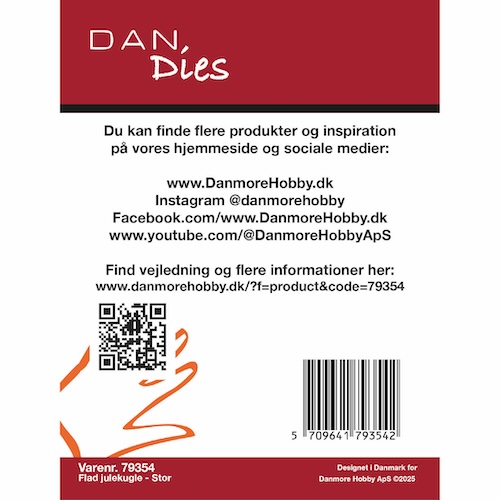 79354 Dies Dan Flad Julekugle - Stor - Billede 2