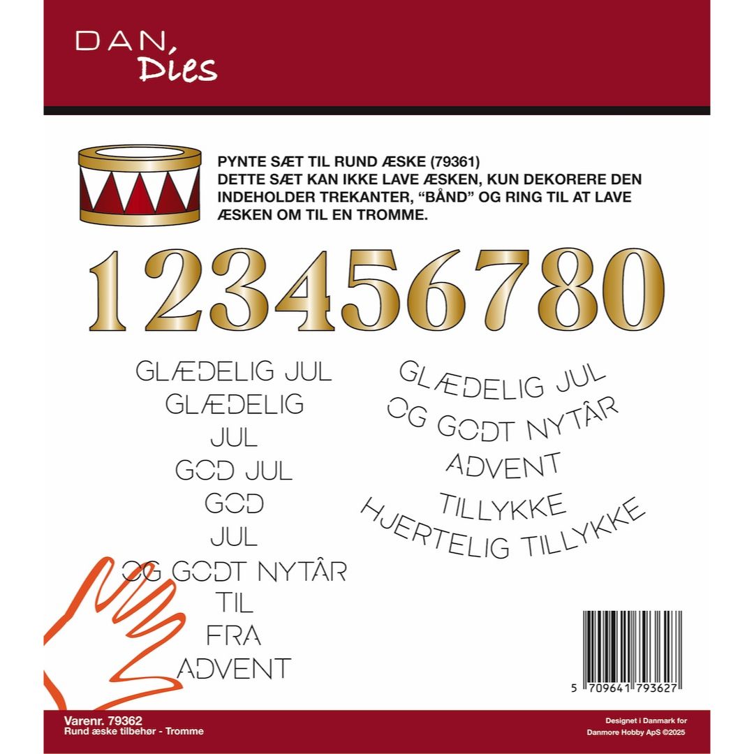 79362 Dies Dan Rund æske tilbehør -Tromme - Billede 2