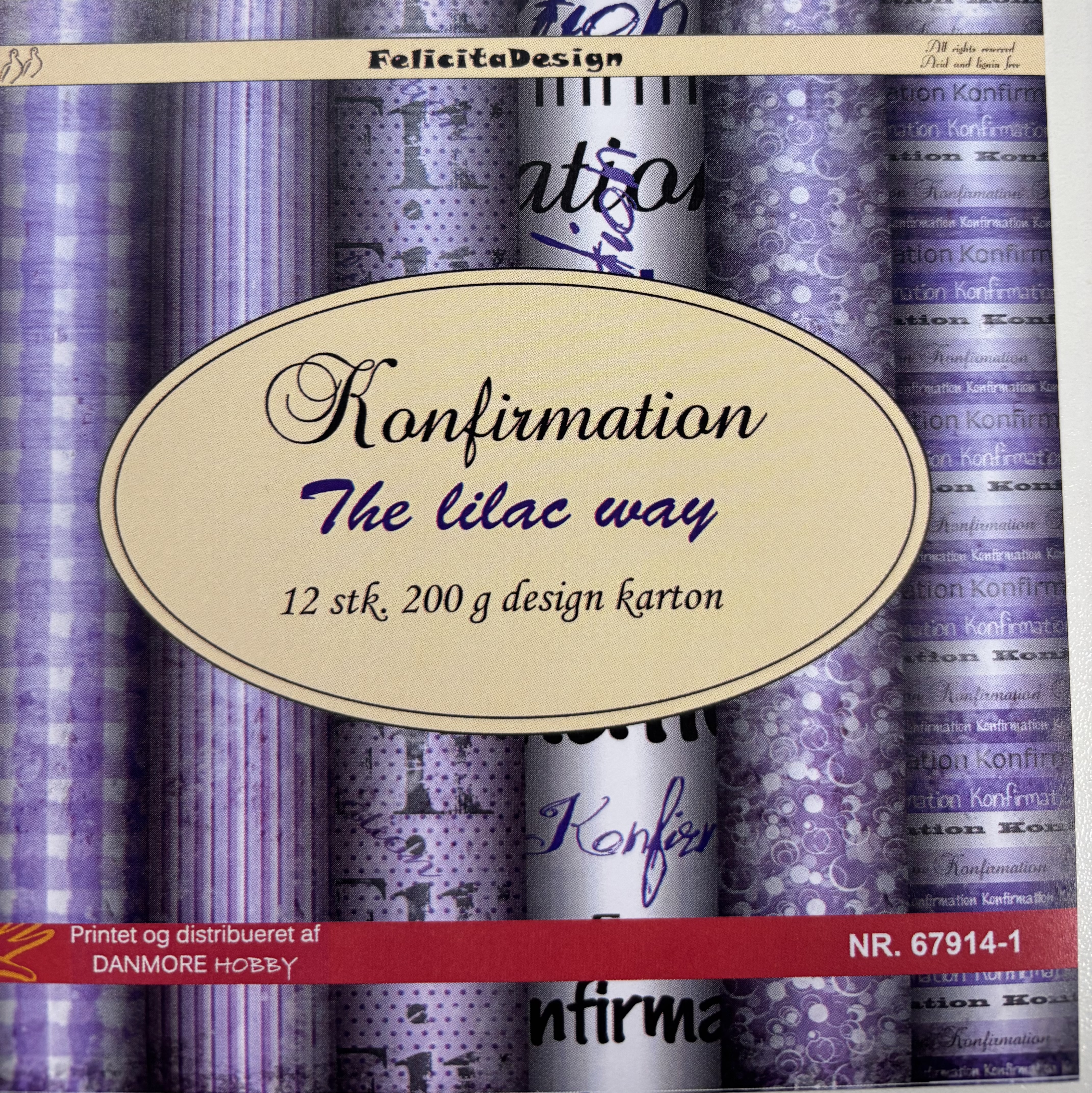 67914-1 Ark 6'x6' 200g 12ark, Konfirmation The lilac way