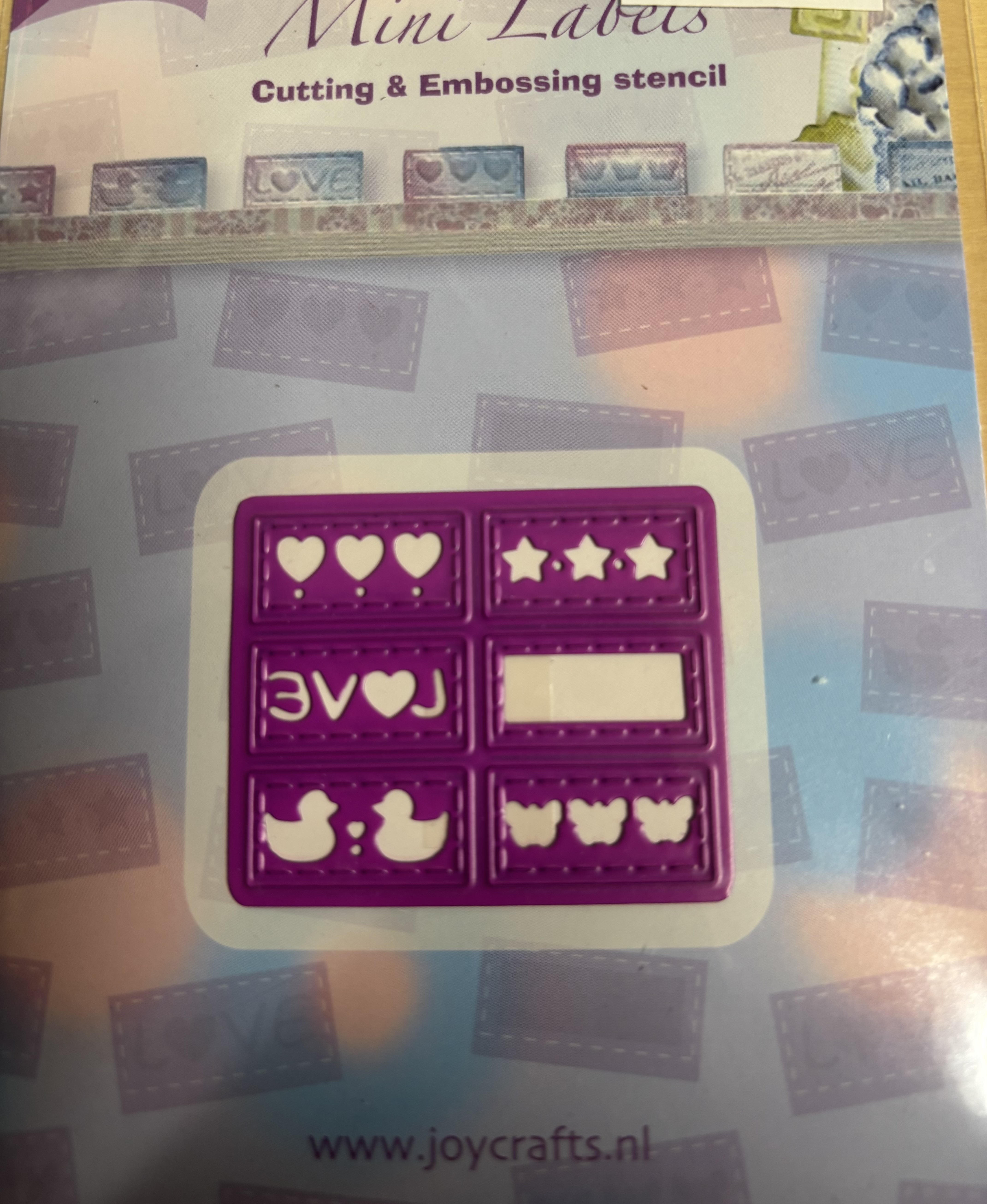 6002/0180 Joy Crafts stencils/dies, Mini labels