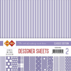 CDDSVI002 Violet Designer Sheets 15,2x15,2cm, 12 ark
